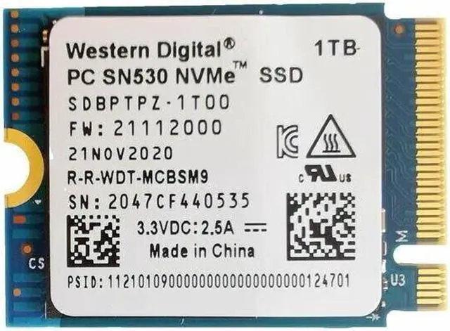 Alt view image 2 of 7 - SN530 m.2 2230 SSD 1TB NVMe PCIe for Microsoft Surface Pro X Surface Laptop 3 WD