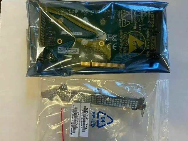 Main image of NEW FULL WARRANTY W/ TWO BRACKETS Supermicro AOC-SLG3-2M2 PCIe for 2 NVMe SSDs
