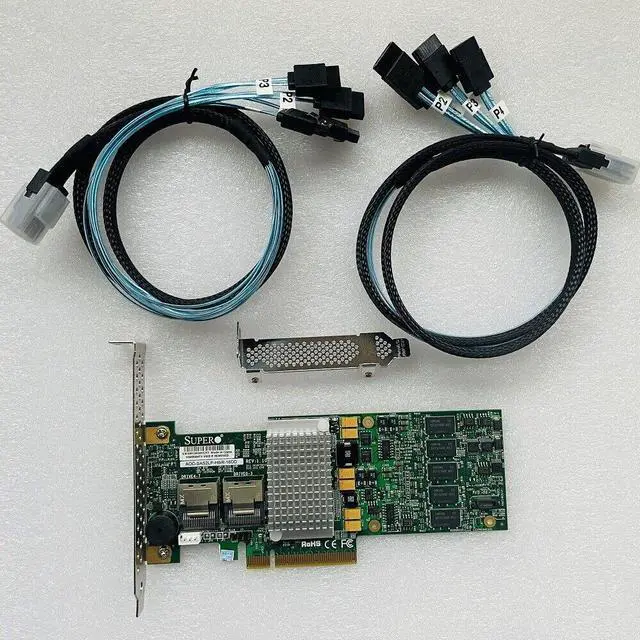 Alt view image 2 of 4 - AOC-SAS2LP-H8IR Supermicro AOC-SAS2LP-H8IR RAID Card + 2PCS 8087 SATA