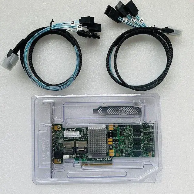 Main image of AOC-SAS2LP-H8IR Supermicro AOC-SAS2LP-H8IR RAID Card + 2PCS 8087 SATA
