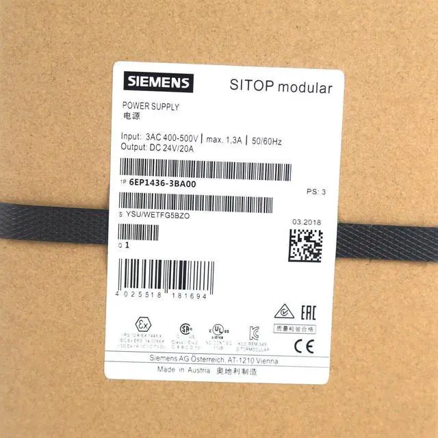 Main image of New In Box SIEMENS 6EP1436-3BA00 20A 6EP1436-3BA00 20A switching power supply