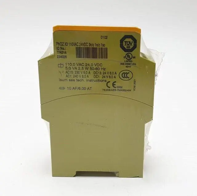 Alt view image 2 of 3 - 1PC NEW For pilz 774314 PNOZ X3 Safety Relay 110VAC 24VDC