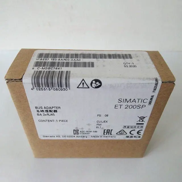 Alt view image 2 of 2 - New Siemens 6ES7193-6AR00-0AA0 ET-200 Bus Adapter 6ES7 193-6AR00-0AA0 In Box
