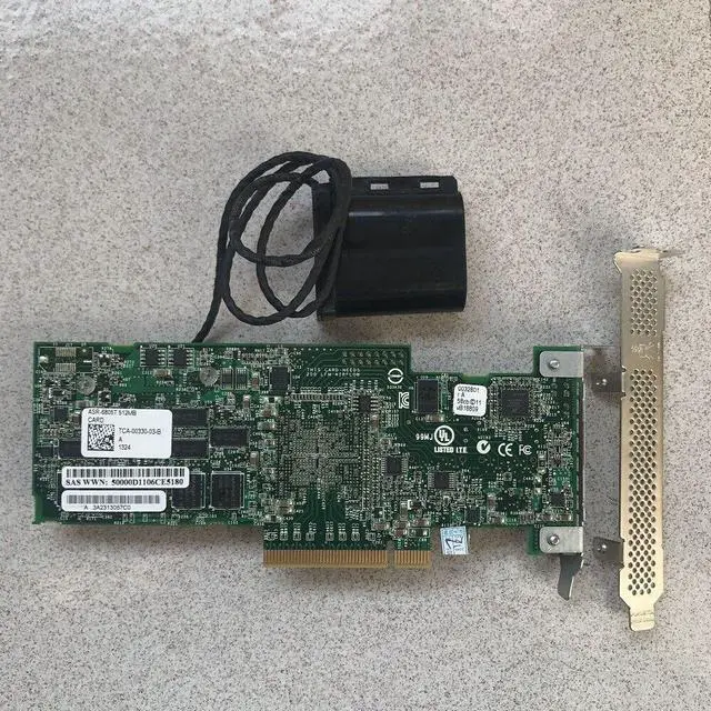 Alt view image 4 of 6 - Adaptec Raid Controller ASR-6805T 8 Ports PCIE2 x8 512MB + AFM-600CC 2PCS 8087