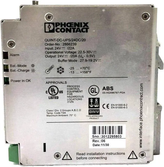 Alt view image 3 of 5 - 1PC Phoenix Power QUINT-DC-UPS/24DC/20 2866239 New In Box