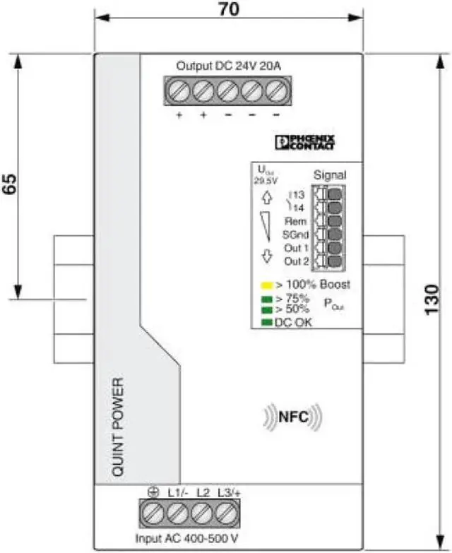 Alt view image 2 of 3 - 1pcs PHOENIX CONTACT Rail Switching Power Supply 2904622 QUINT4-PS/3AC/24DC/20