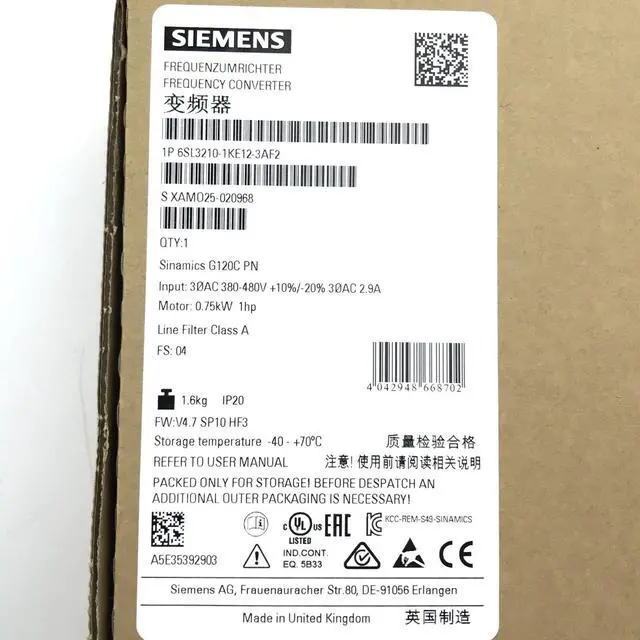 Alt view image 2 of 5 - 1PCS NEW in Box Siemens SINAMICS G120 6SL3210-1KE12-3AF2 In Box