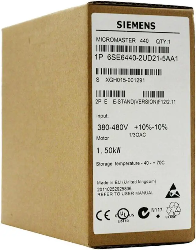 Alt view image 2 of 5 - New In Box Siemens 6SE6440-2UD21-5AA1 380V 1.5KW Inverter Drive