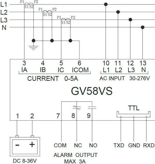 Alt view image 7 of 7 - GV58VS Digital Multi-functional Meter Current&Voltage Test For 3-phase Generator