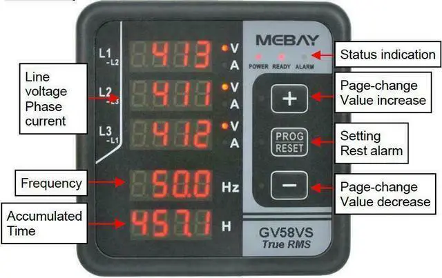 Alt view image 6 of 7 - GV58VS Digital Multi-functional Meter Current&Voltage Test For 3-phase Generator