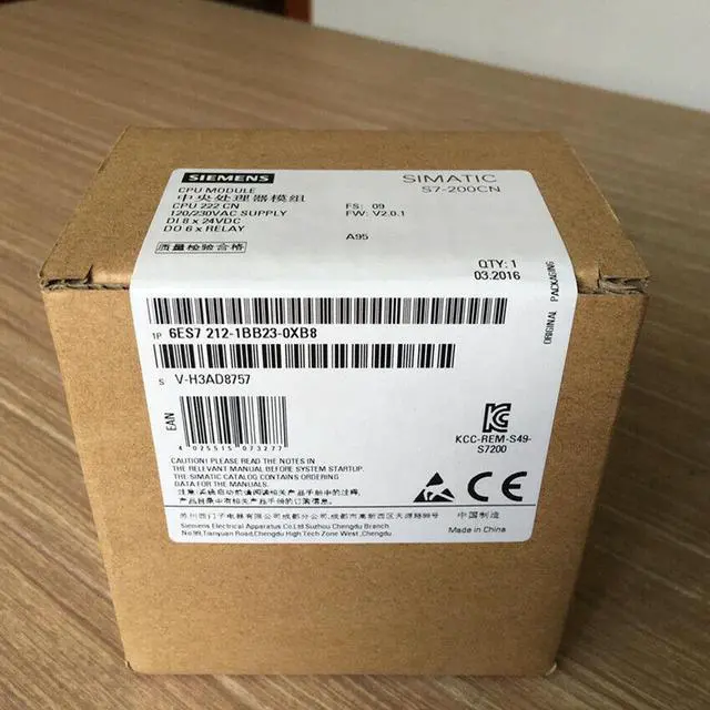 Main image of SIEMENS 6ES7 212-1BB23-0XB8 /B0 PLC S7-200CN MODULE PROCESSOR CONTROLLER CPU 222