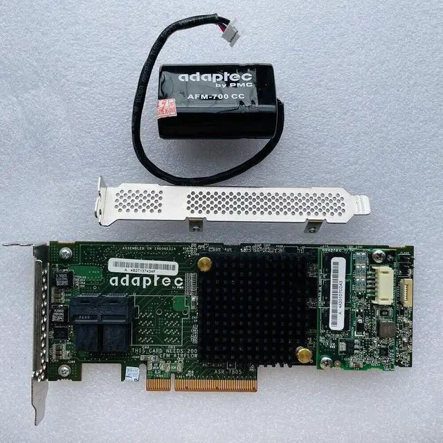 Alt view image 2 of 5 - Adaptec ASR-7805 1G 6GB/s SAS PCIe RAID Controller Card 1GB Cache w/ Batter