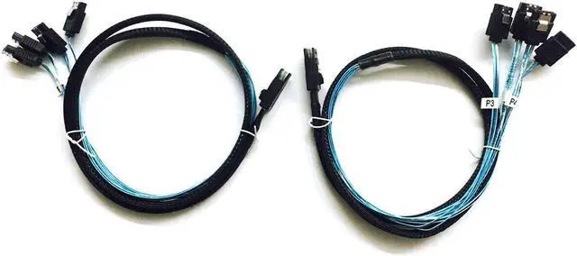 Ys⭐︎FL SIIG Mini-SAS SFF-8087 to 4X Right Angle SATA Fanout Cable