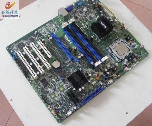Alt view image 3 of 3 - Motherboard new for ASUS LGA775 P45 P5BV-C 2 DDR2 Intel ATX DDR3 VGA+E7300 CPU