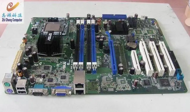 Alt view image 2 of 3 - Motherboard new for ASUS LGA775 P45 P5BV-C 2 DDR2 Intel ATX DDR3 VGA+E7300 CPU