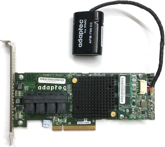 Alt view image 3 of 4 - Adaptec ASR-71605 16 Ports 2274400-R Raid Card AFM-700 1GB Cache & BBU Battery