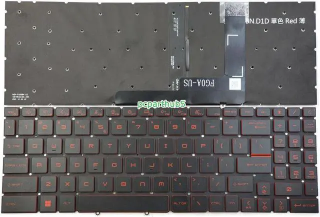 Alt view image 2 of 3 - New MSI Katana GF76 11SC 11UE 12UC 12UD 12UG MS-17L1 Keyboard US Red Backlit