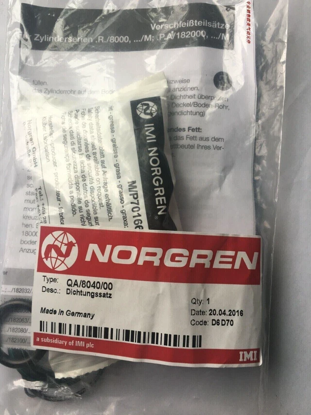 Alt view image 2 of 2 - 1pcs Brand new ones NORGREN QA/8040/00 Cylinder Service Kit QA-8040-00