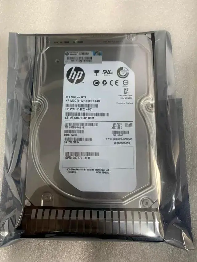 Alt view image 2 of 3 - 628061-B21 628182-001 HPE 3TB 7.2K 6G 3.5'' SATA Hard Drive HDD NEW