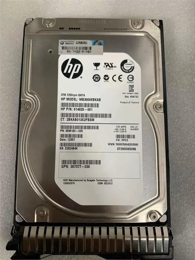 Alt view image 3 of 3 - 628061-B21 628182-001 HPE 3TB 7.2K 6G 3.5'' SATA Hard Drive HDD NEW