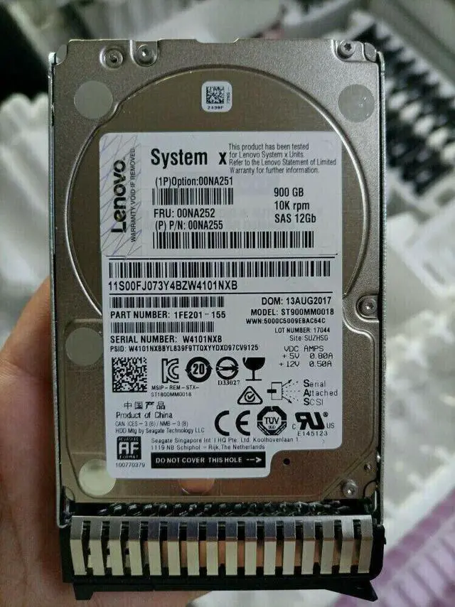 New 00NA251 00NA252 LENOVO 900GB 10K SAS 12GBPS 2.5IN G3HS