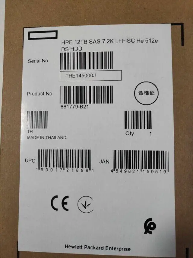 Alt view image 3 of 3 - 882397-001 HPE 12TB SAS 12G MIDLINE 7.2K 3.5IN HELIUM DS FIRMWARE HDD 881779-B21