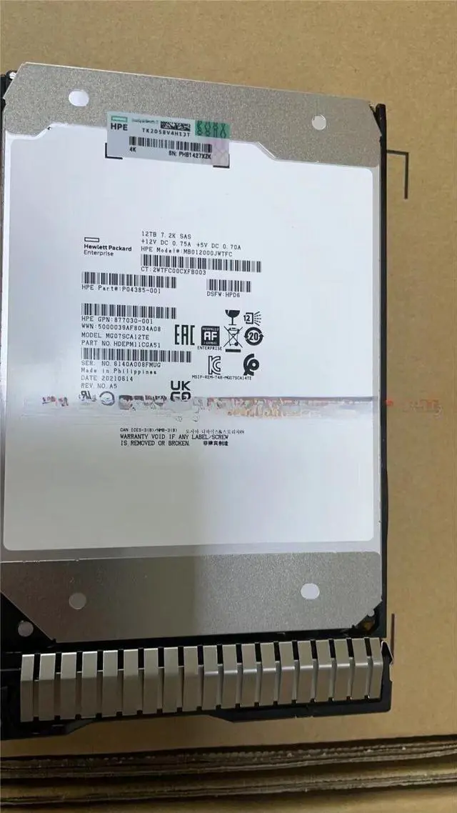 Alt view image 2 of 3 - 882397-001 HPE 12TB SAS 12G MIDLINE 7.2K 3.5IN HELIUM DS FIRMWARE HDD 881779-B21
