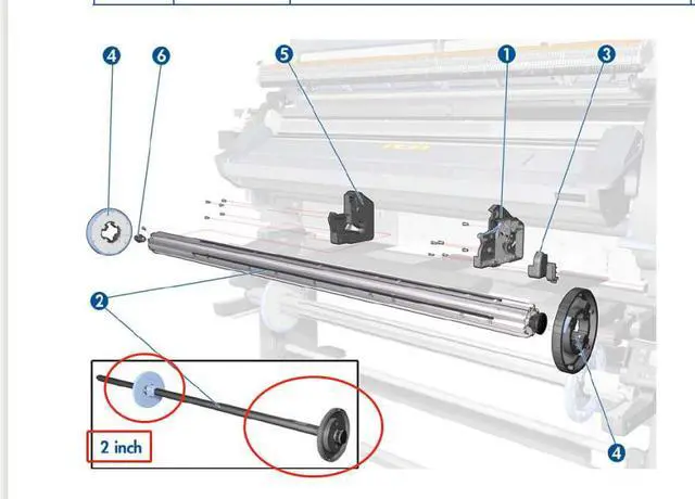 Alt view image 4 of 4 - Spindle Hub Black+Blue Fit for HP DJ D5800 Z6200 Z6800 L25500 L26500 Q6651-60274