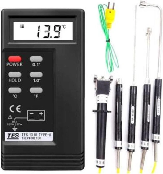 Alt view image 2 of 2 - TES-1310 Digital Thermometer with K Type Thermocouple Probe Range -50~1300C