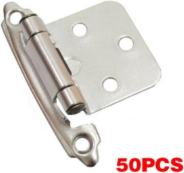 Lot of 25 Pairs (50pcs) Self Closing Overlay Flush Cabinet Hinges - Satin  Nickel, Hinges -  Canada