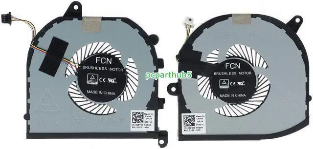 Alt view image 2 of 3 - New For Dell XPS 15 9570 7590 Precision 5530 CPU + GPU Cooling Fan 008YY9 & 0TK9J1