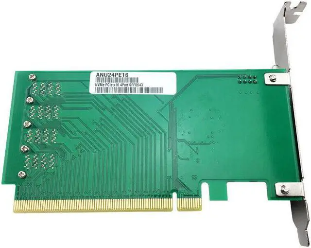 Alt view image 4 of 4 - U.2 NVMe SSD SFF8643 to SFF-8639 NVMe U.2 with Cable PCIe x16 Quad Port Adapter