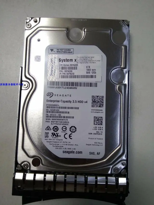 Alt view image 2 of 3 - 00FN229 00FN228 00FN232 IBM 6TB 7200RPM 12Gbps NL G2HS 3.5" SAS HDD Hard Drive