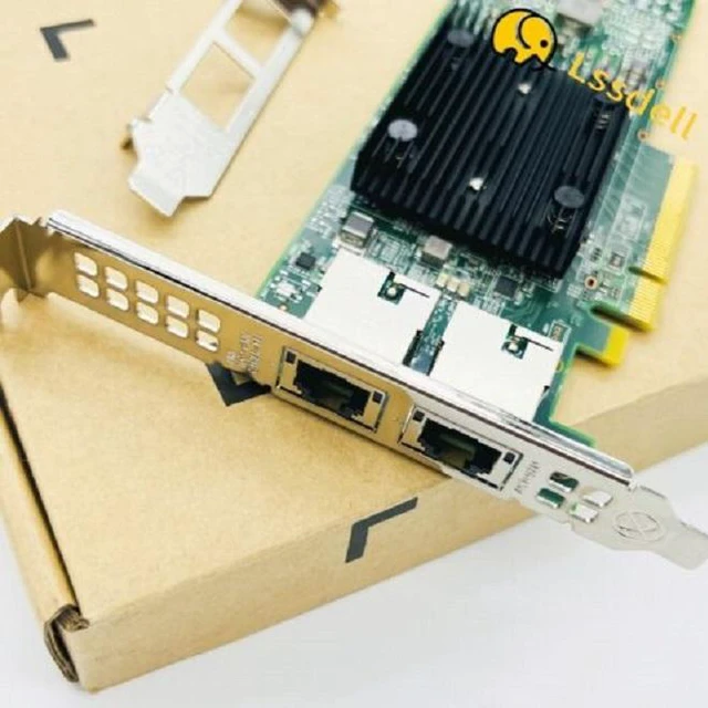 Alt view image 2 of 4 - For Dell Broadcom 57416 BCM57416 ual-Port 10GB Base-T Network Card Bracket 3TM39