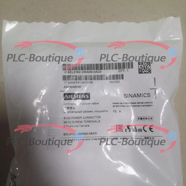 Main image of 2022-2023 1PC New SIEMENS Power Plug 6SL3162-2MA00-0AC0 1 year warranty