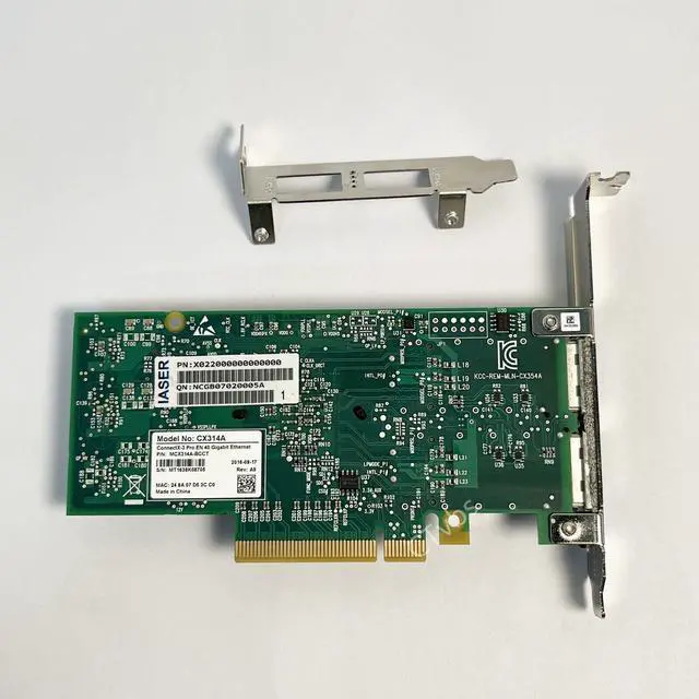 Alt view image 2 of 4 - Mellanox CX314A MCX314A-BCCT ConnectX-3 Pro 40GbE Dual-Port QSFP PCIe Card