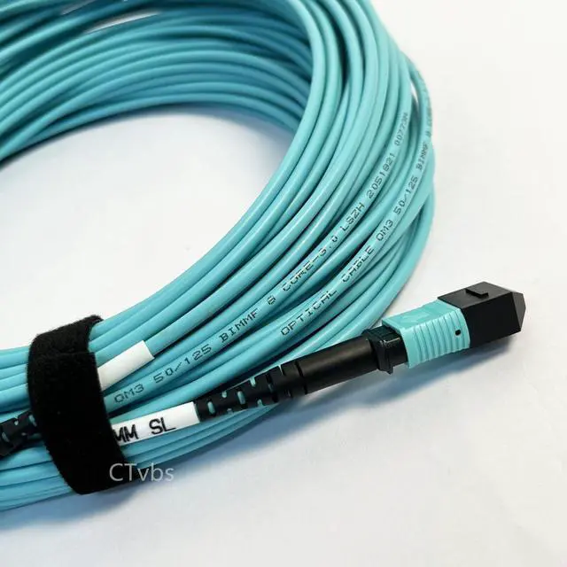 Alt view image 3 of 6 - 30M MPO Cable MM 50/125 OM3 8 Fibers Famale Type B 3mm Optical Fiber Patch Cord