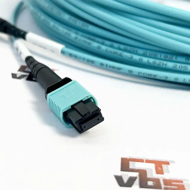Alt view image 2 of 7 - 30M MPO Cable 8 Fiber MPO-MPO Female to Female Multi Mode Type B OM3 Fiber Cable