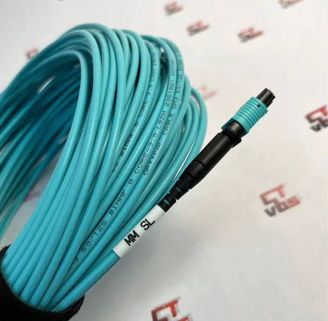 Alt view image 5 of 7 - 30M MPO Cable 8 Fiber MPO-MPO Female to Female Multi Mode Type B OM3 Fiber Cable
