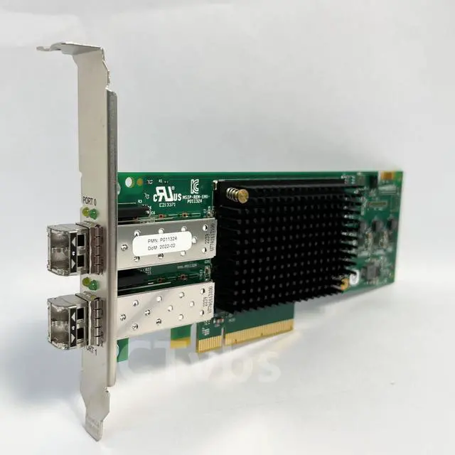 Alt view image 3 of 3 - EMULEX LPe32002 Gen6 32G FC Dual-Port FC HBA LPe32002-AP with 2xTransceivers