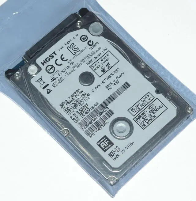 Alt view image 4 of 5 - NEW HGST HTS725050A7E630 500GB 7200RPM 2.5" SATA Thin Laptop Hard Driv 7mm 2.5"