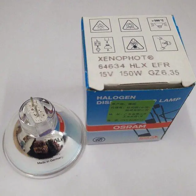 Main image of OSRAM Halogen Lamp 64634 HLX EFR 15V150W GZ6.35 Gastroscope Microscope Lamp Bulb