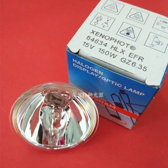 Alt view image 3 of 5 - OSRAM Halogen Lamp 64634 HLX EFR 15V150W GZ6.35 Gastroscope Microscope Lamp Bulb