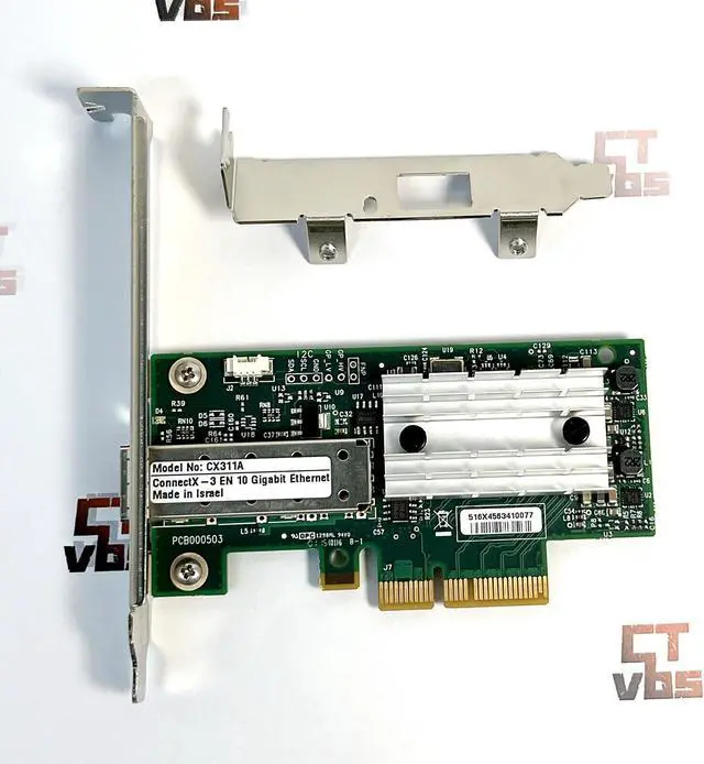 Alt view image 2 of 3 - Mellanox MCX311A-XCAT ConnectX-3 EN 10G Ethernet 10GbE SFP+ PCIe NIC w/2 Bracket