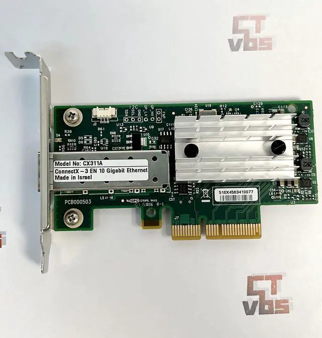 Alt view image 2 of 5 - MCX311A-XCAT Mellanox ConnectX-3 EN 10G Ethernet 10GbE SFP+ PCIe NIC F&S Bracket
