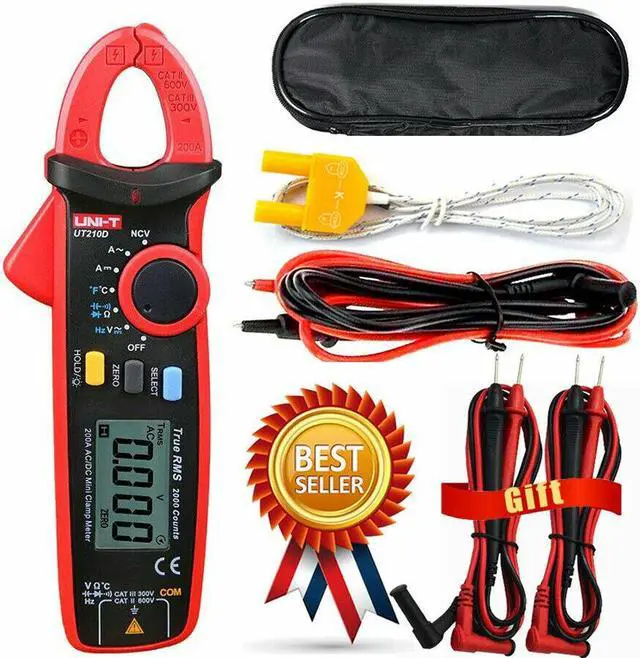 Main image of UNI-T UT210D Clamp Meter AC/DC Current Voltage Digital Multimeter Temp Tester