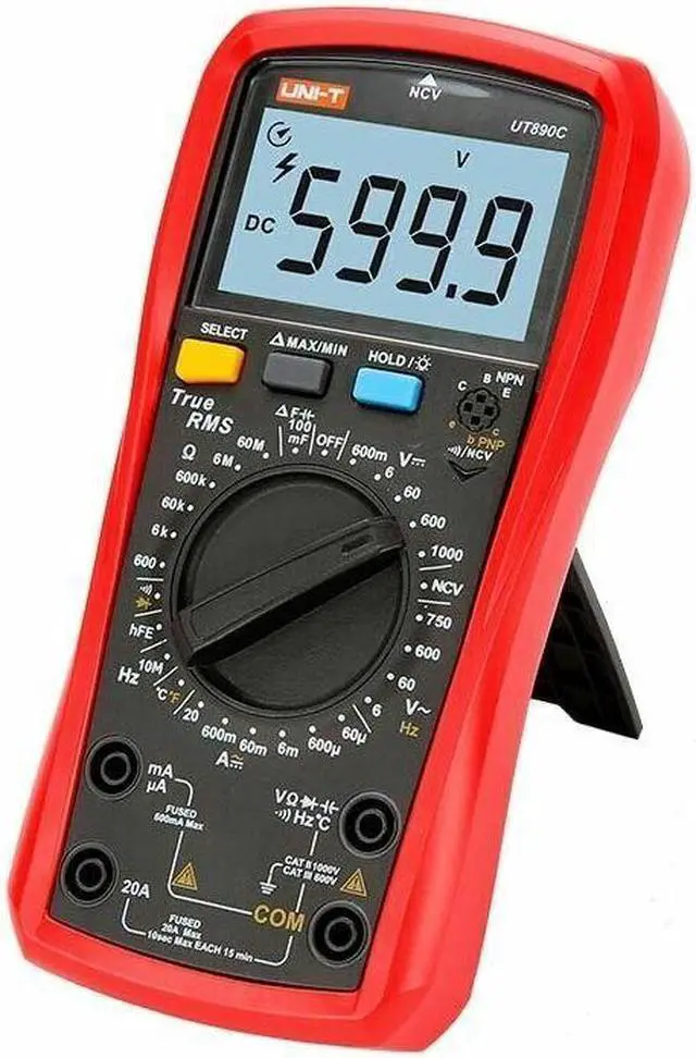 Alt view image 5 of 5 - UNI-T UT890C Digital LCD Multimeter AC DC LCD Backlight Automotive Temperatur K