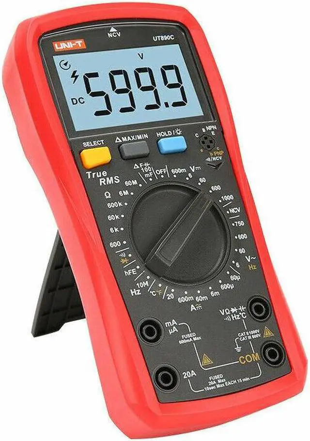 Alt view image 4 of 5 - UNI-T UT890C Digital LCD Multimeter AC DC LCD Backlight Automotive Temperatur K