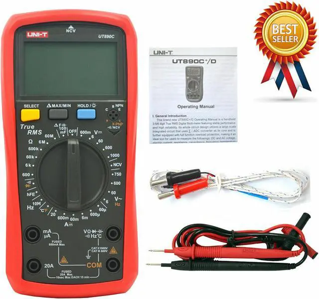 Main image of UNI-T UT890C Digital LCD Multimeter AC DC LCD Backlight Automotive Temperatur K