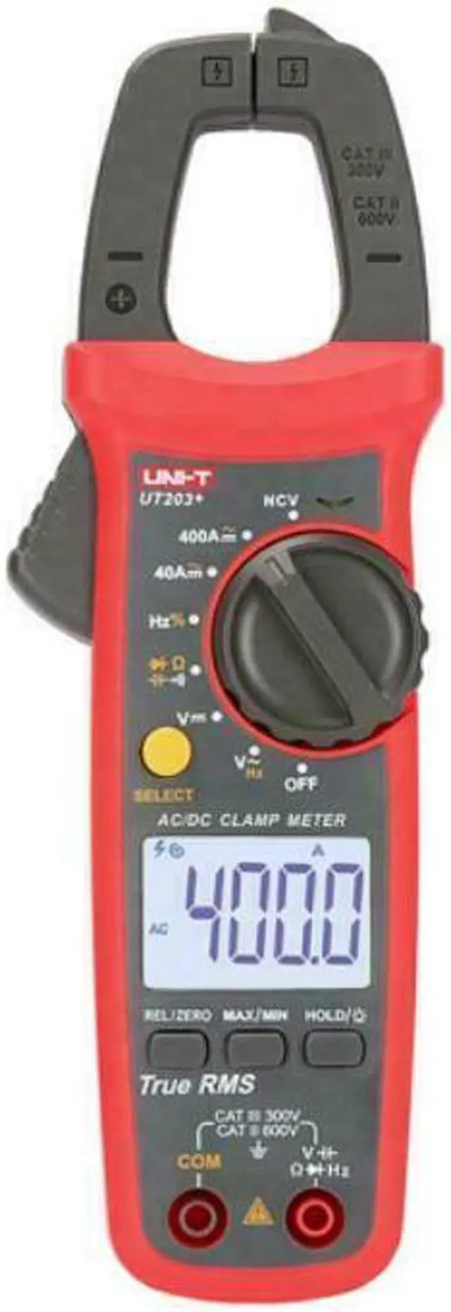 Alt view image 2 of 5 - UNI-T UT203+ Digital Handheld Clamp Meter AC DC Current Tester 400-600A,True Kd
